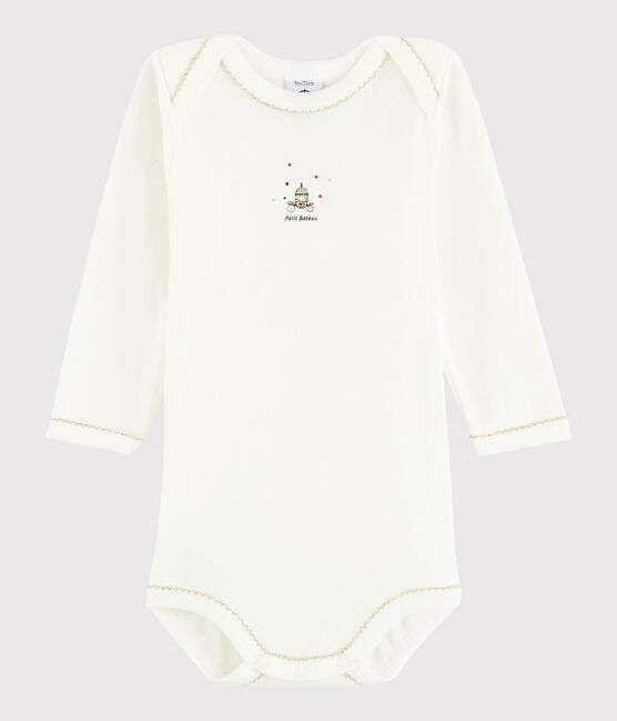 Body manches longues bébé fille blanc Lait
