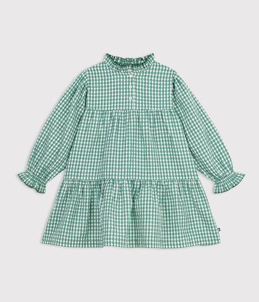 Robe enfant en popeline manches longues vichy