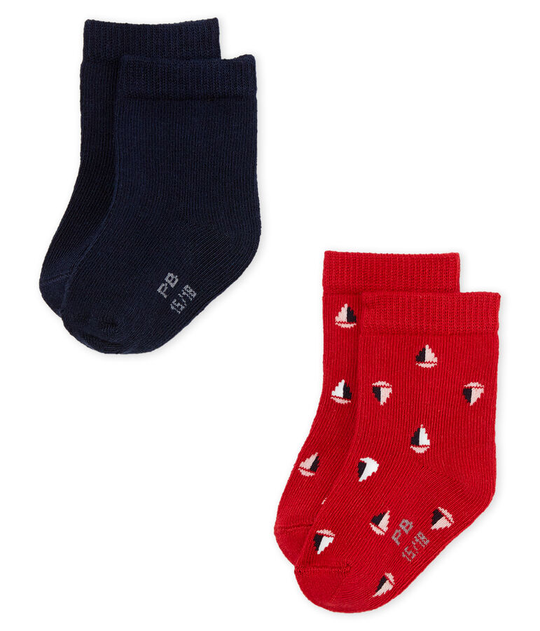 Lot de 2 paires de chaussettes b&eacute;b&eacute; gar&ccedil;on multicouleur