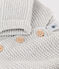 Cardigan bébé tricot point mousse en coton gris BELUGA CHINE