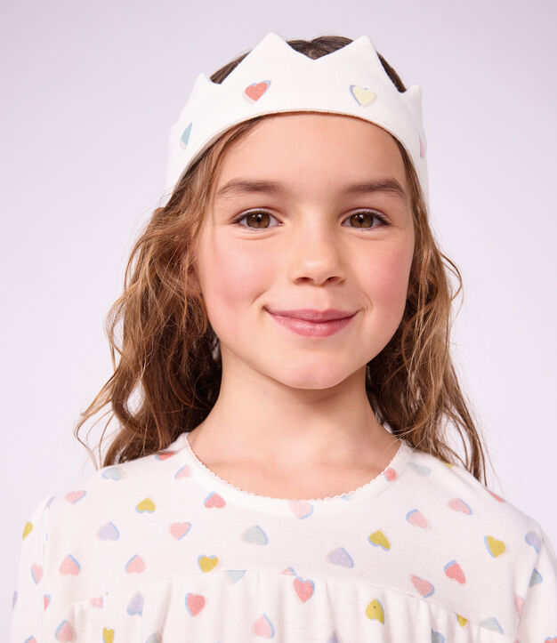 Chemise de nuit d&eacute;guisement princesse et diad&egrave;me enfant en coton blanc/multicouleur