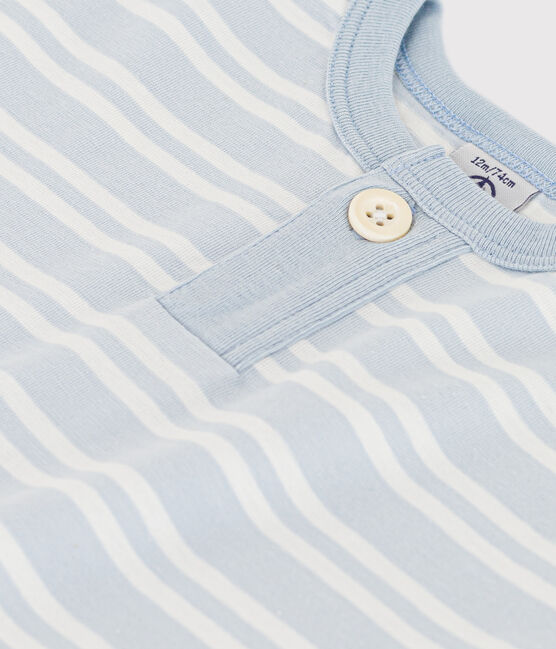 Tee-shirt manches courtes bébé en jersey rayé GOMME/ MARSHMALLOW