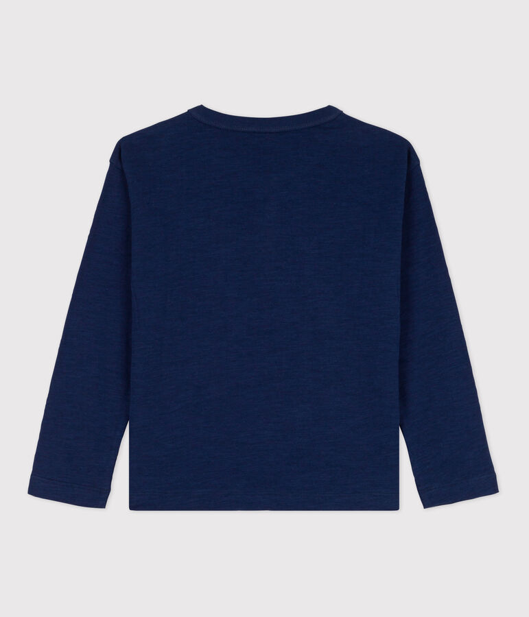 Tee-shirt manches longues en coton enfant gar&ccedil;on bleu MEDIEVAL