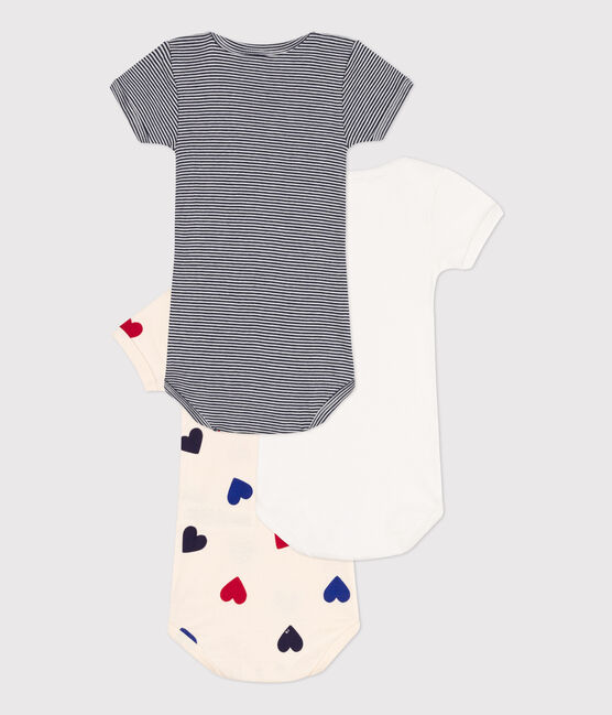 Lot de 3 bodies manches courtes coeurs en coton variante 1