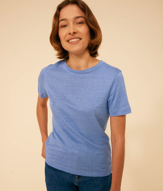 Tee-shirt l'Iconique en lin femme bleu GAULOISE