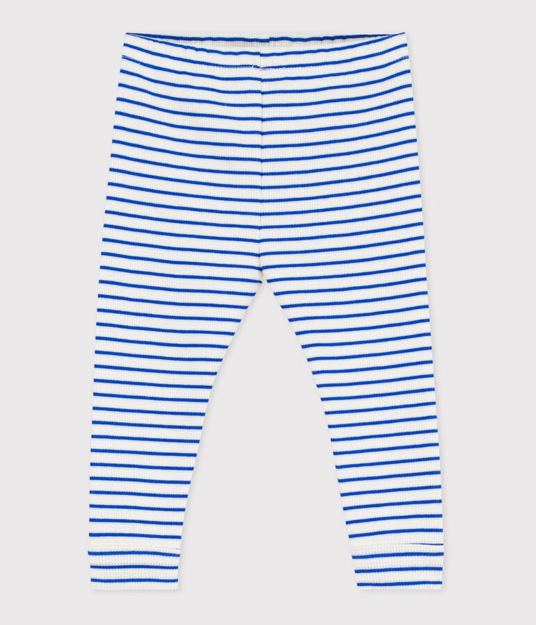Legging b&eacute;b&eacute; en coton ray&eacute; bleu MILK/ PERSE