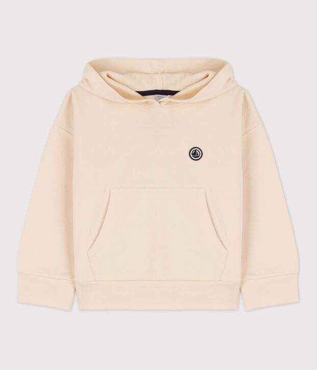 Sweatshirt &agrave; capuche enfant fille / gar&ccedil;on &eacute;cru