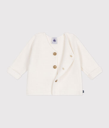 Cardigan bébé tricot point mousse en coton (Petit Bateau) - Image 1