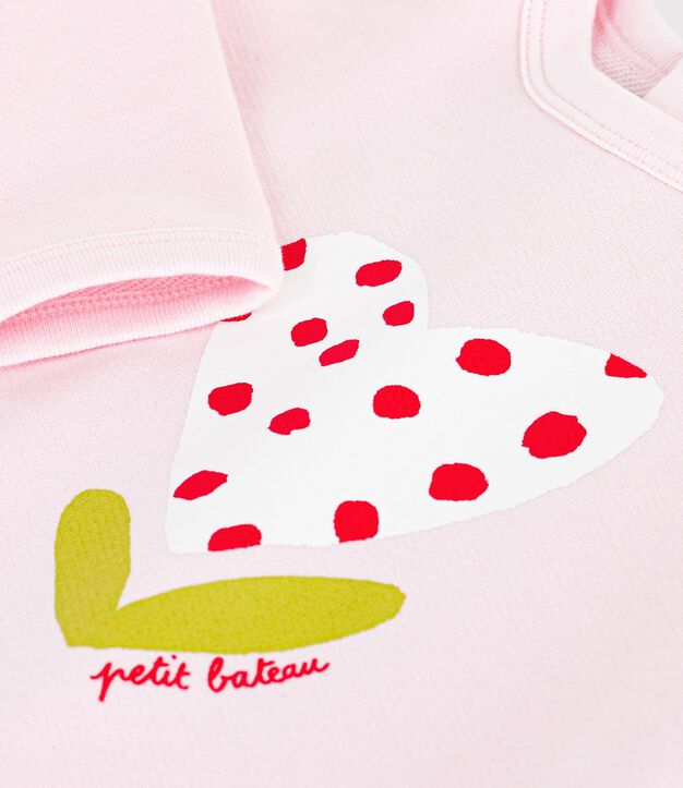 Sweatshirt b&eacute;b&eacute; en coton &agrave; motifs rose clair