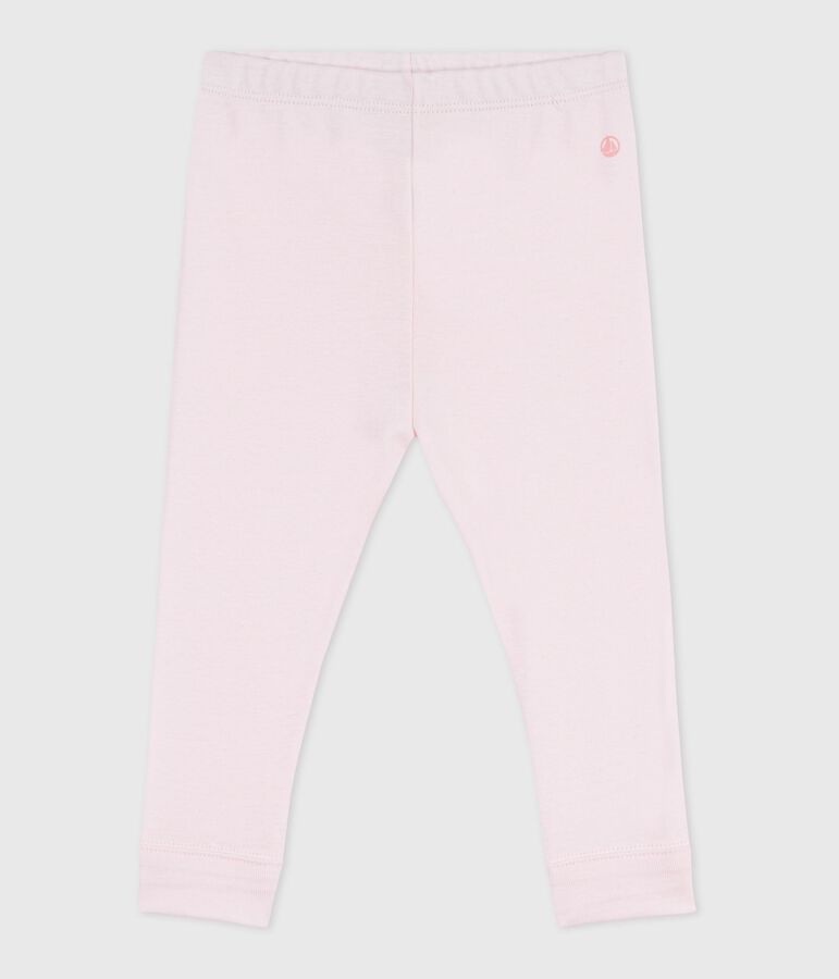 Legging b&eacute;b&eacute; en coton uni rose BARELY