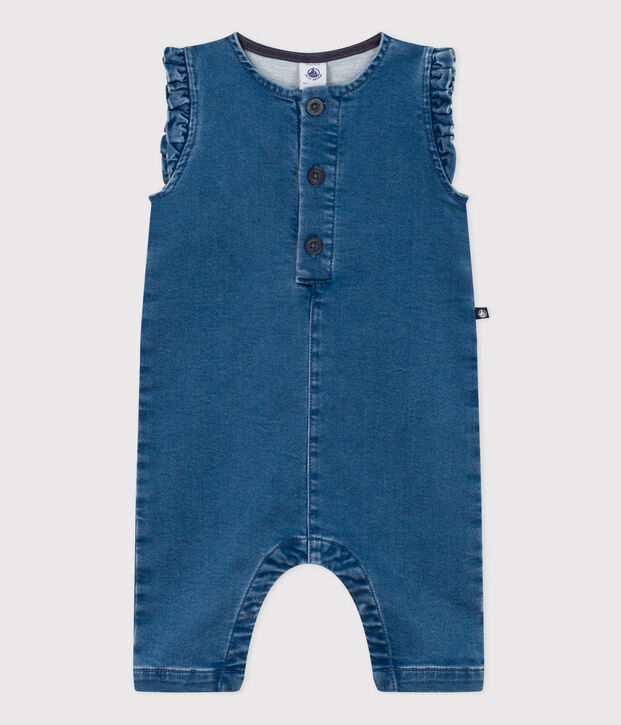 Combinaison sans manche en denim b&eacute;b&eacute; bleu