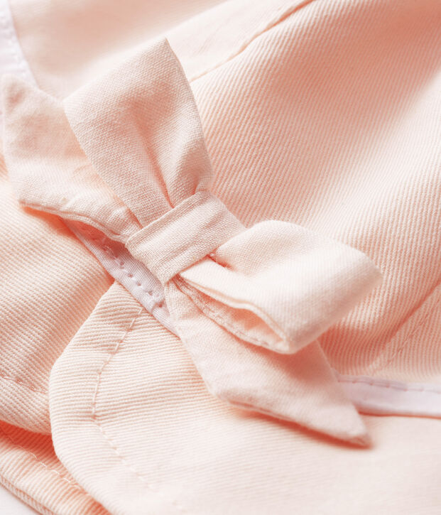 Capeline en twill b&eacute;b&eacute; fille rose clair