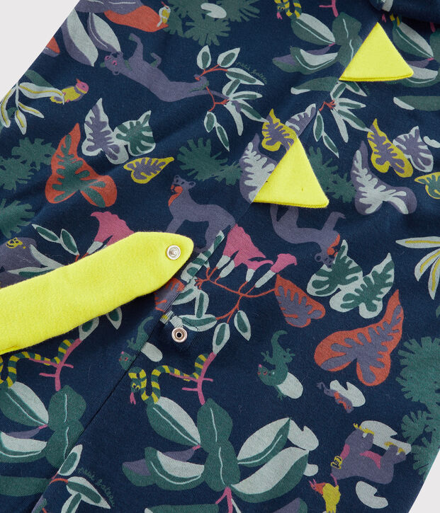 Combinaison dinosaure petit gar&ccedil;on en c&ocirc;te bleu/multicouleur