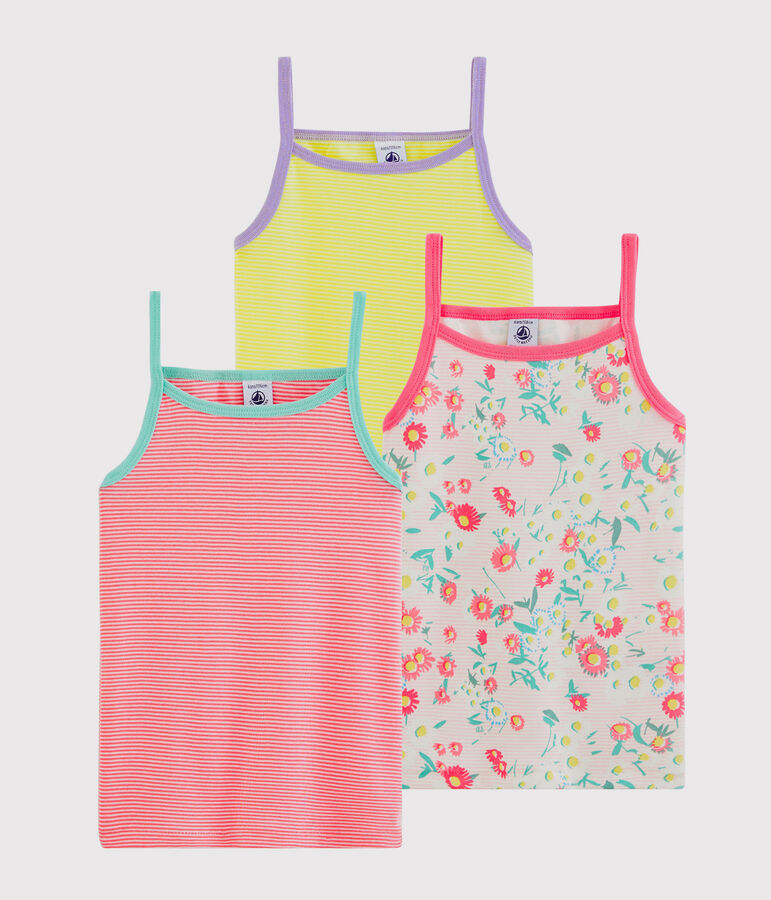Trio de chemises &agrave; bretelles petite fille multicouleur