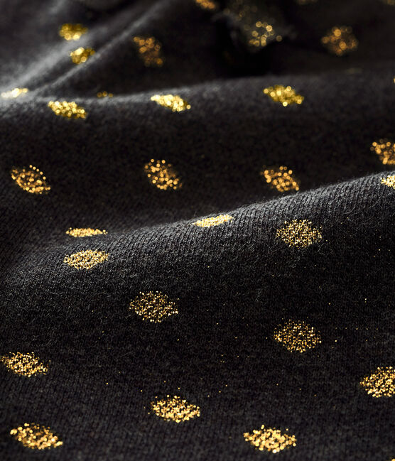 Pantalon bébé fille imprimé pois dorés noir CITY/jaune DORE