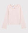 Tee-shirt manches longues en coton enfant fille rose FLEUR