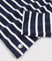 Tee-shirt col claudine enfant fille bleu SMOKING/blanc MARSHMALLOW