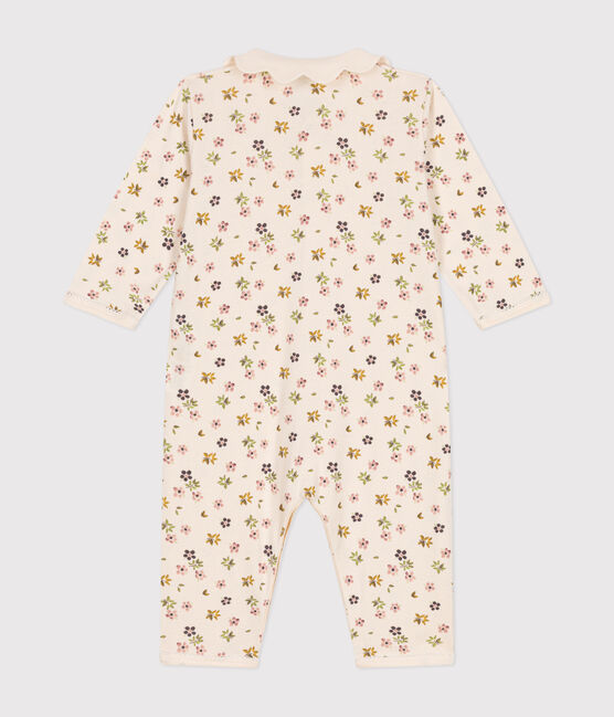 Pyjama sans pieds imprimé fleurs en coton bébé blanc AVALANCHE/ MULTICO