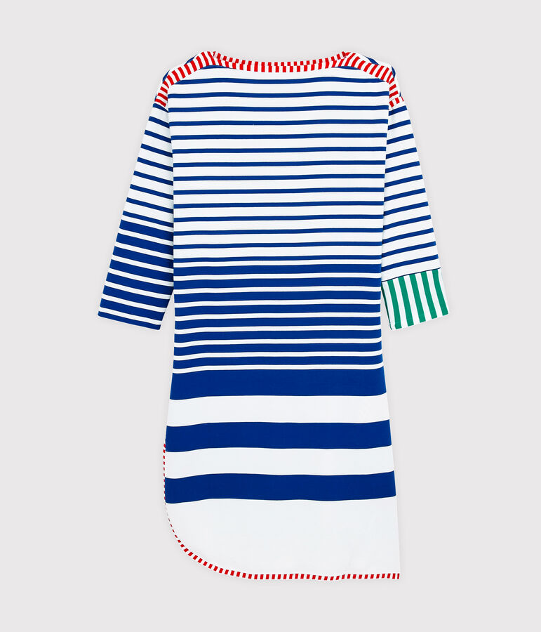 Robe r&eacute;&eacute;dition Hy&egrave;res femme blanc LAIT/bleu SURF