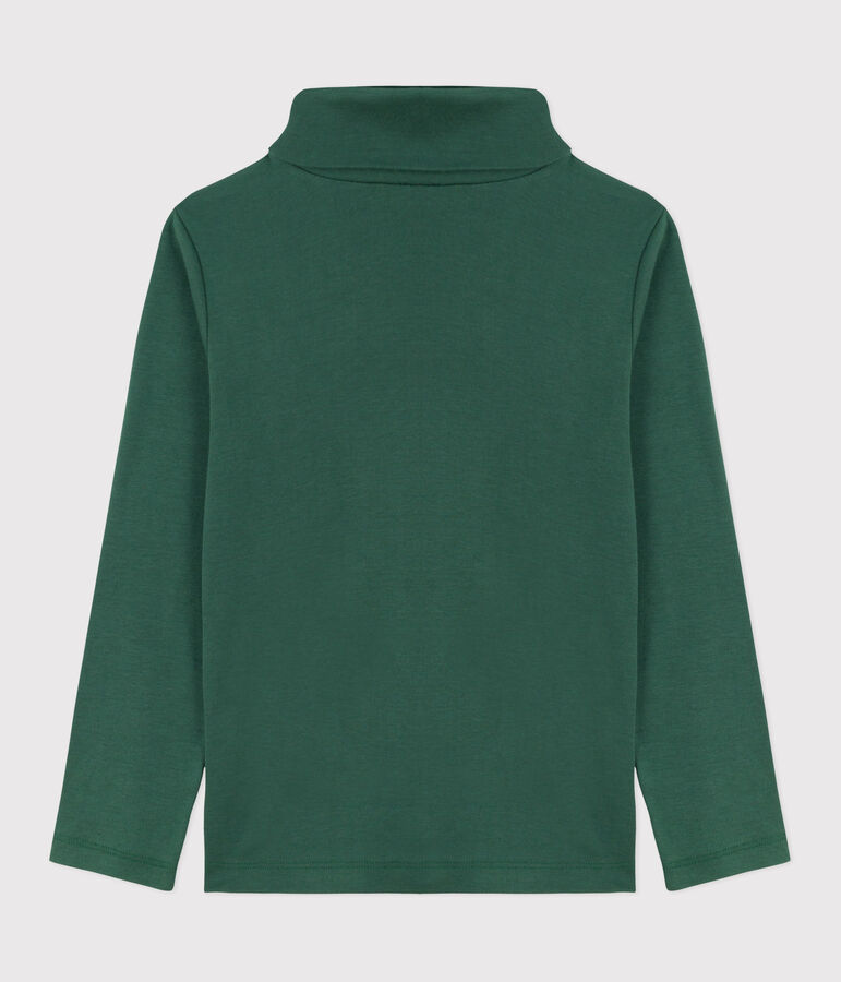 Sous-pull enfant en coton uni vert WILLOW