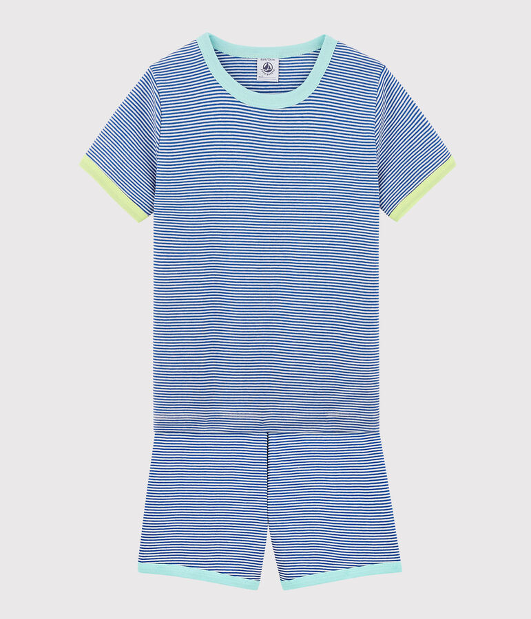 Pyjacourt petit gar&ccedil;on en c&ocirc;te bleu PABLITO/blanc MARSHMALLOW