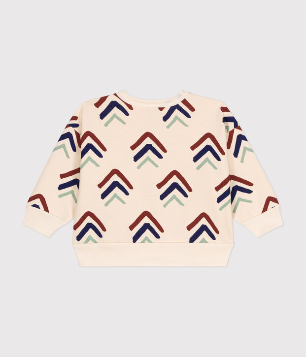 Sweatshirt en molleton b&eacute;b&eacute; &eacute;cru/bleu/multicouleur