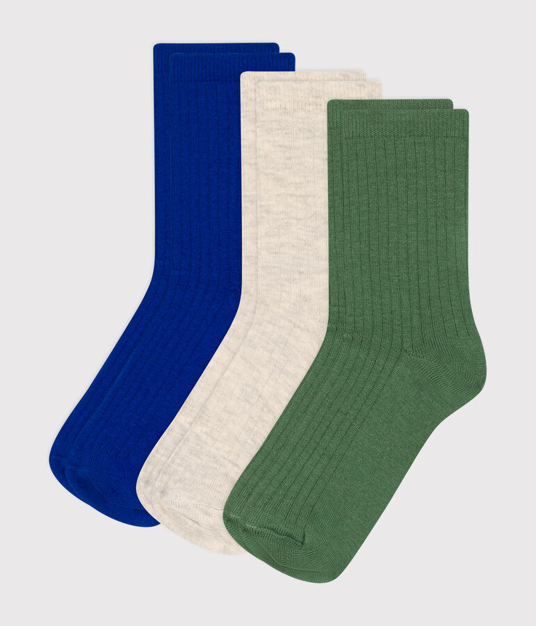 3 paires de chaussettes en coton unies enfant variante 1
