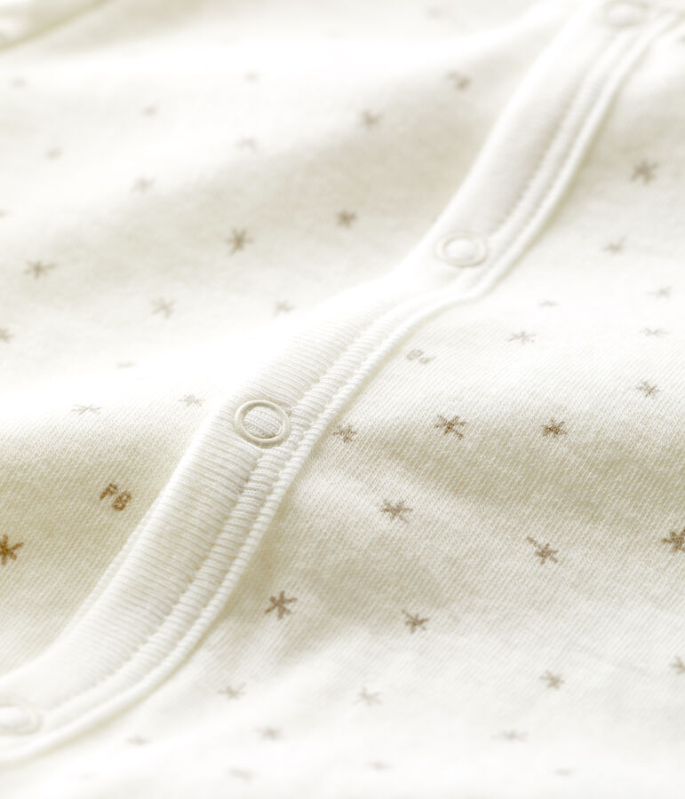 Combinaison b&eacute;b&eacute; en coton biologique blanc/gris