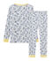 Pyjama petit garçon coupe très ajustée en côte gris POUSSIERE/blanc MULTICO