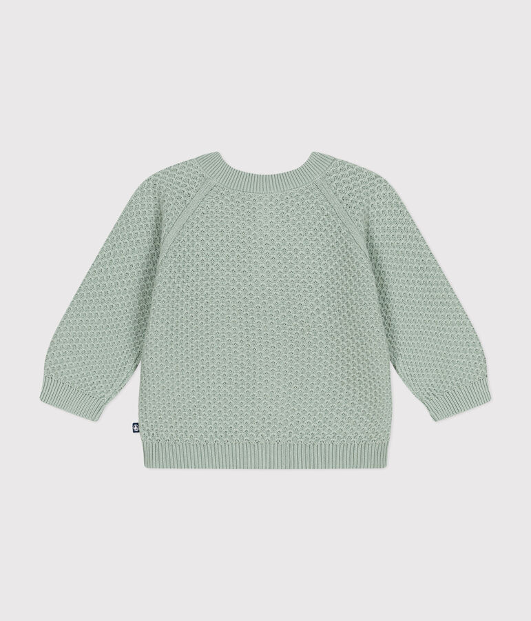 Cardigan en tricot de coton b&eacute;b&eacute; vert HERBIER