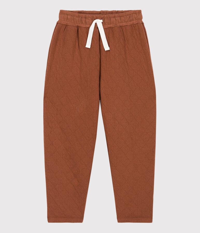 Pantalon en tubique matelass&eacute; enfant fille / gar&ccedil;on marron