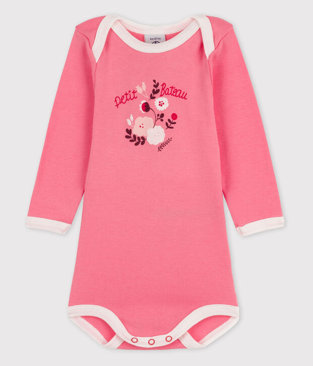 Body manches longues b&eacute;b&eacute; fille rose