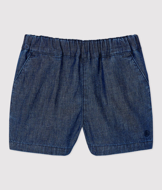 Short en denim léger bio bébé bleu DENIM