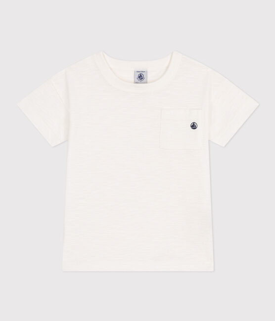 Tee-shirt en jersey flammé enfant garçon blanc MARSHMALLOW