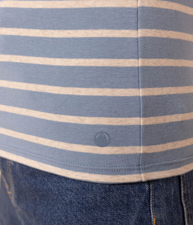 Tee-shirt L'ICONIQUE col rond en coton Femme bleu/beige