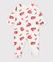 Pyjama b&eacute;b&eacute; en tubique ouverture dos imprim&eacute; pompier blanc/multicouleur