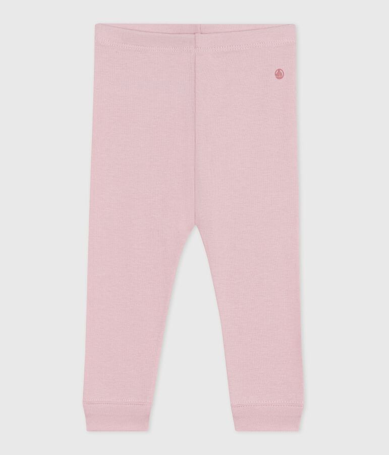Legging b&eacute;b&eacute; en coton uni rose JOLI