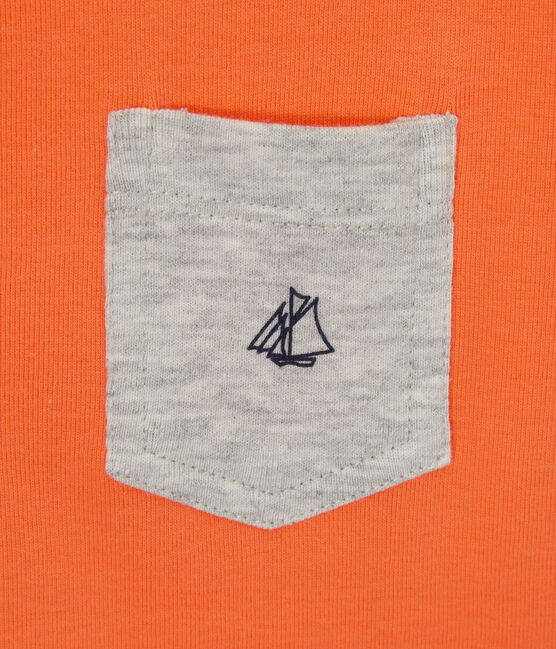T-shirt garçon à poche poitrine orange ORIENT