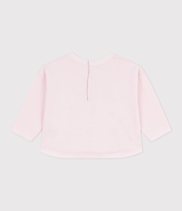 Sweatshirt b&eacute;b&eacute; en coton &agrave; motifs rose clair