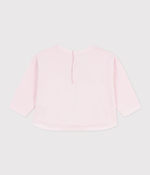 Sweatshirt &agrave; capuche b&eacute;b&eacute; en coton &agrave; motifs rose clair