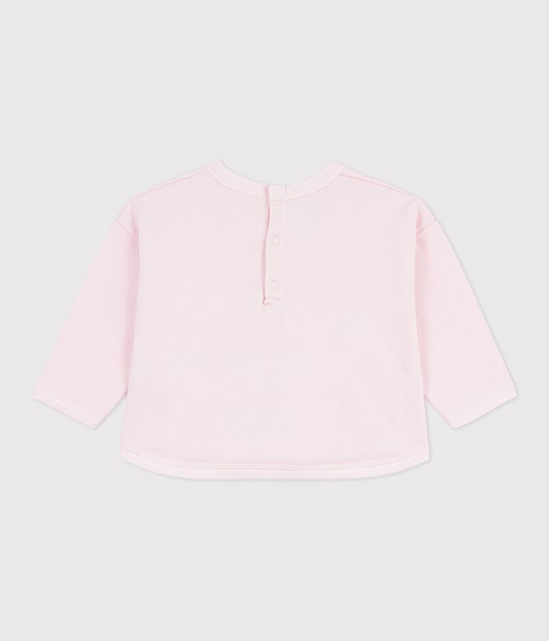 Sweatshirt &agrave; capuche b&eacute;b&eacute; en coton &agrave; motifs rose BARELY