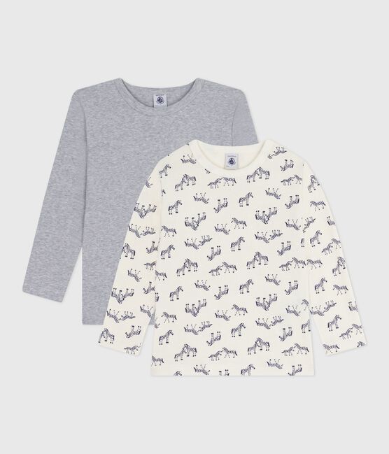 Lot de tee-shirts enfant en coton manches longues imprimé zèbres variante 1