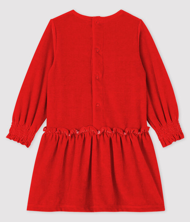 Robe manches longues b&eacute;b&eacute; fille rouge
