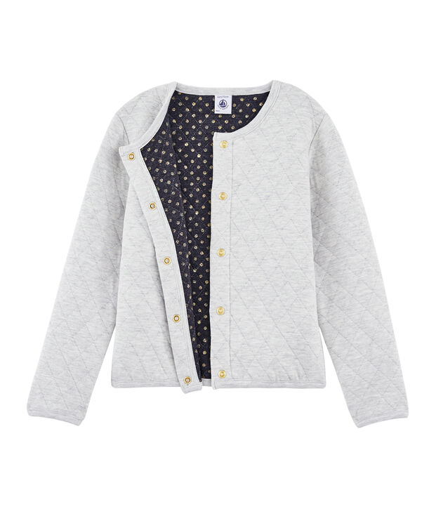 Cardigan enfant fille gris chin&eacute; clair