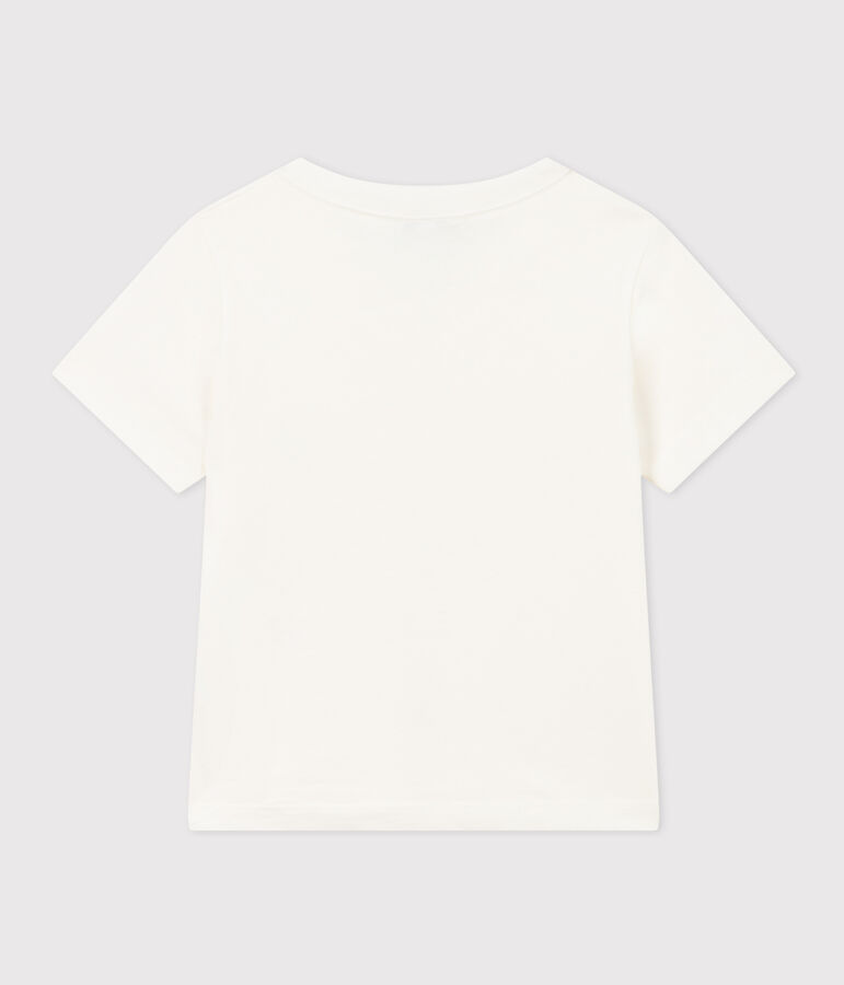 Tee-shirt manches courtes enfant gar&ccedil;on blanc MARSHMALLOW