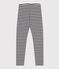 Legging en tubique enfant fille bleu SMOKING/blanc MARSHMALLOW