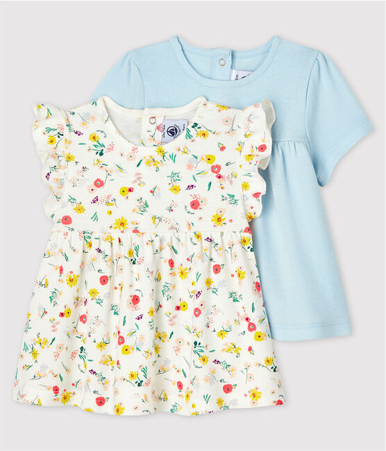 Lot de 2 blouses, unie et imprimée, bébé fille variante 1