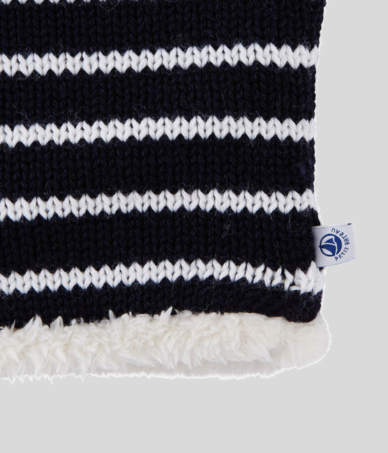 Snood enfant garçon-fille bleu SMOKING/blanc MARSHMALLOW