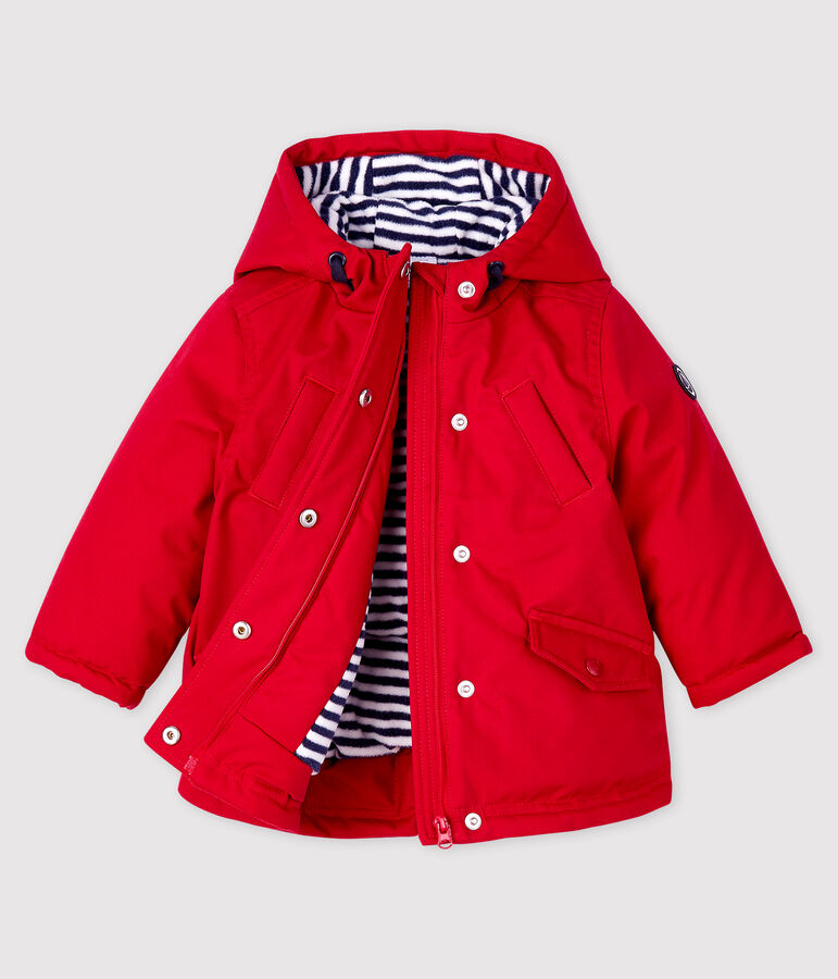 Parka mi-longue b&eacute;b&eacute; gar&ccedil;on rouge TERKUIT