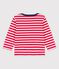 Tee-shirt manches longues rayé en jersey bébé rouge PEPS/blanc MARSHMALLOW
